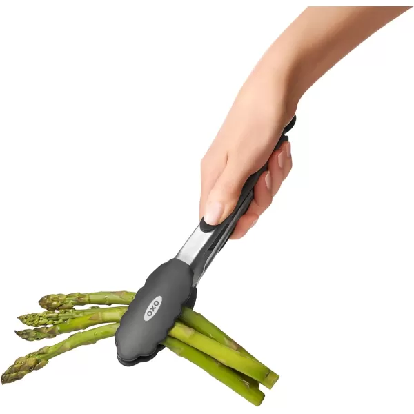 OXO Good Grips 9-Inch Tongs with Silicone Heads, Black