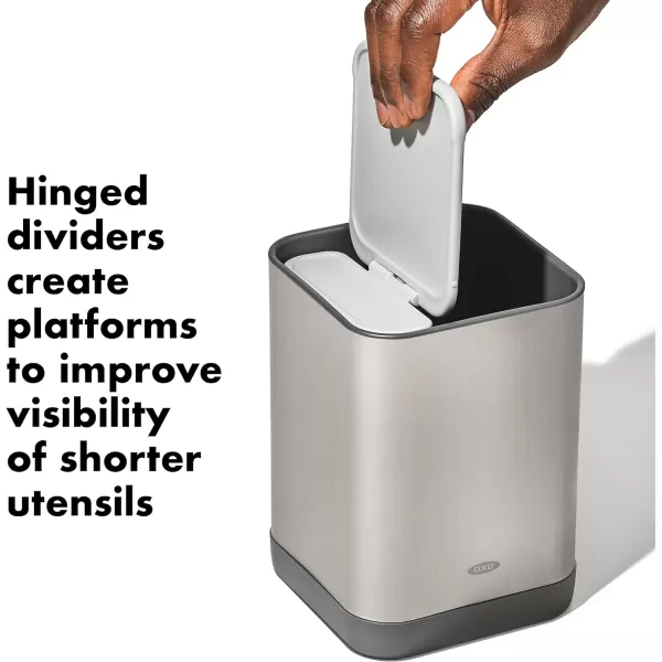 OXO Good Grips Adjustable Stainless Steel Organizer, Small Utensil Holder