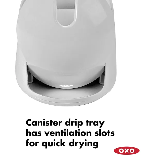 OXO Good Grips Compact Toilet Brush &amp; Canister, White, 6" x 4-3/4" x 17-1/4" h