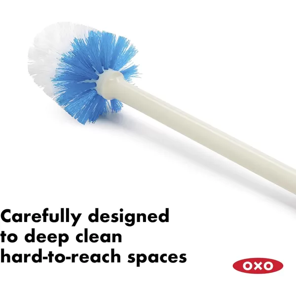 OXO Good Grips Compact Toilet Brush &amp; Canister, White, 6" x 4-3/4" x 17-1/4" h