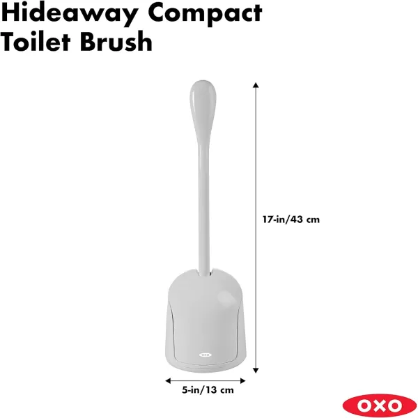 OXO Good Grips Compact Toilet Brush &amp; Canister, White, 6" x 4-3/4" x 17-1/4" h