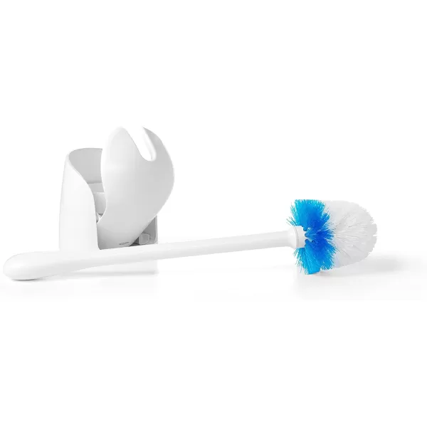 OXO Good Grips Compact Toilet Brush &amp; Canister, White, 6" x 4-3/4" x 17-1/4" h