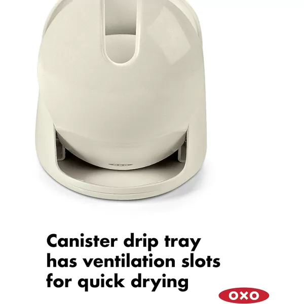 OXO Good Grips Compact Toilet Brush &amp; Canister, White, 6" x 4-3/4" x 17-1/4" h