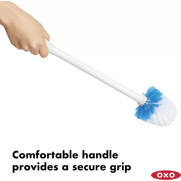 OXO Good Grips Compact Toilet Brush &amp; Canister, White, 6" x 4-3/4" x 17-1/4" h