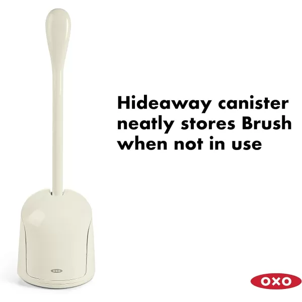 OXO Good Grips Compact Toilet Brush &amp; Canister, White, 6" x 4-3/4" x 17-1/4" h