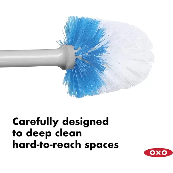 OXO Good Grips Compact Toilet Brush &amp; Canister, White, 6" x 4-3/4" x 17-1/4" h