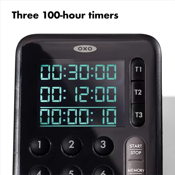 OXO Good Grips Digital Triple Kitchen Timer - Black