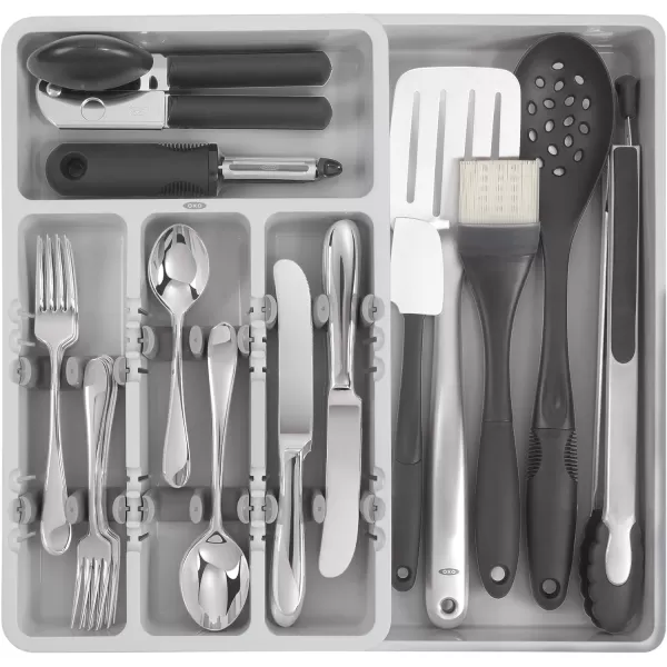 OXO Good Grips Expandable Utensil Organizer, 9.75 inches, White