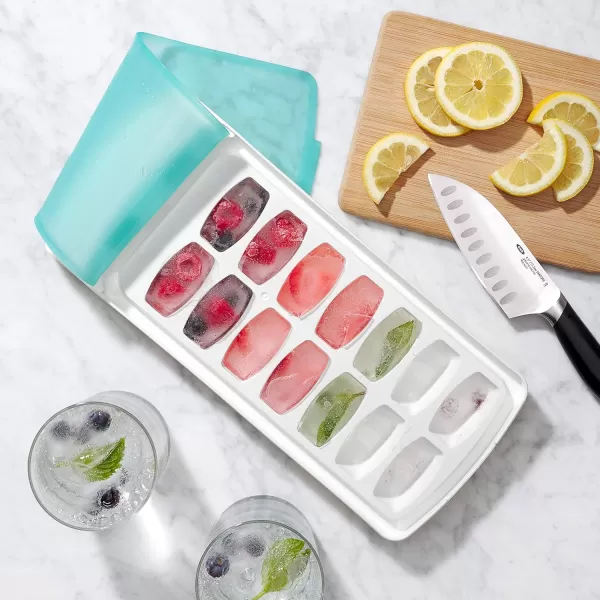 OXO Good Grips No-Spill Ice Stick Tray with Silicone Lid for Water Bottles)