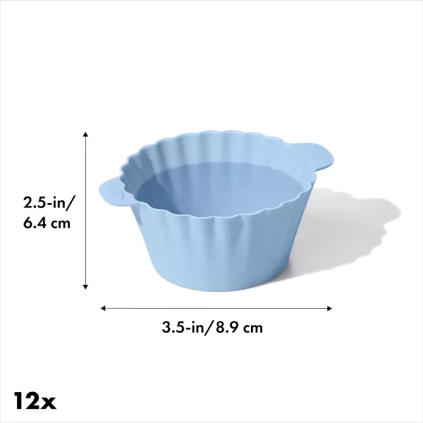 OXO Good Grips Silicone Baking [Cup]s, Pack of 12, Reusable, BPA-Free, Dishwasher Safe, Non-Stick, Food Grade, Cup]cake And Muffin [Liner]s