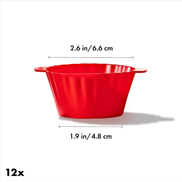 OXO Good Grips Silicone Baking [Cup]s, Pack of 12, Reusable, BPA-Free, Dishwasher Safe, Non-Stick, Food Grade, Cup]cake And Muffin [Liner]s