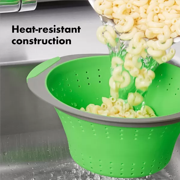 OXO Good Grips Silicone Collapsible Strainer, 2 Quart,Green