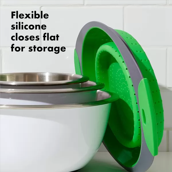 OXO Good Grips Silicone Collapsible Strainer, 2 Quart,Green