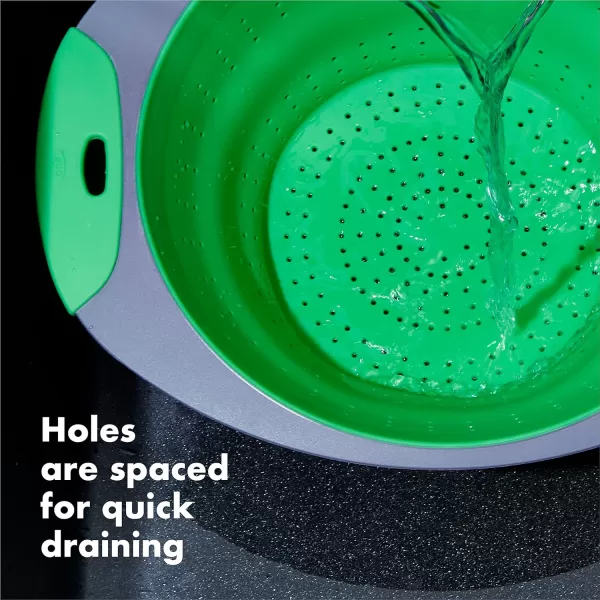 OXO Good Grips Silicone Collapsible Strainer, 2 Quart,Green