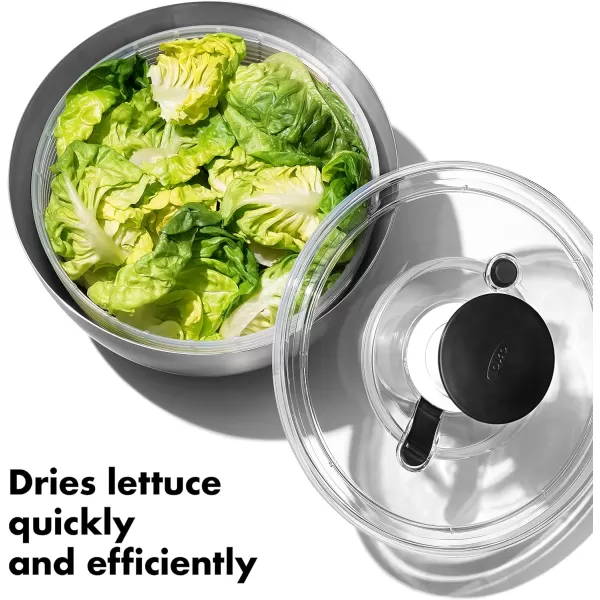 OXO Good Grips Stainless Steel Salad Spinner, 6.34 Qt.