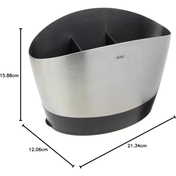 OXO Good Grips Stainless Steel Utensil Holder 8.4" x 4.75" x 6.25",Silver