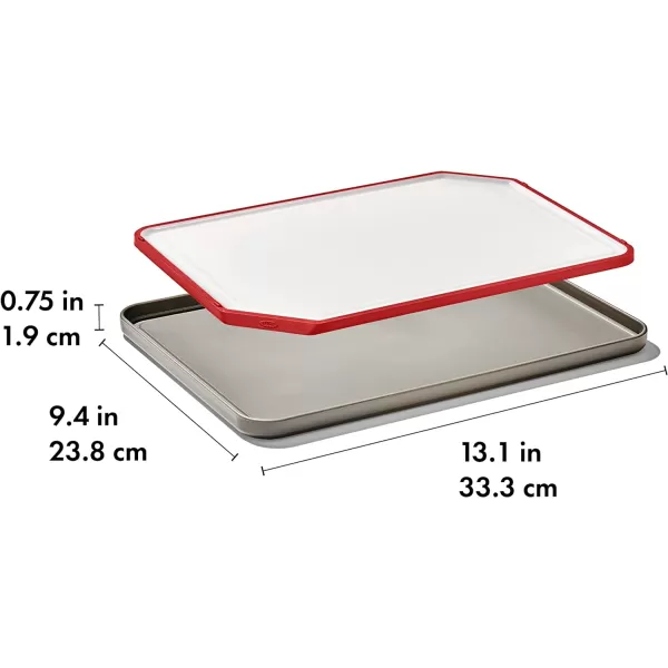 OXO Outdoor Kitchen 3-in-1 Squeegee and Scraper,Red/Grey