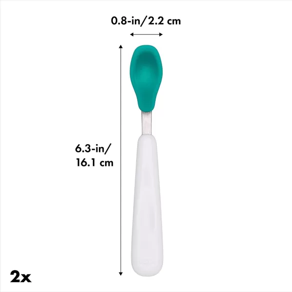 OXO Tot Feeding Spoon Set with Soft Silicone - Opal and Blossom