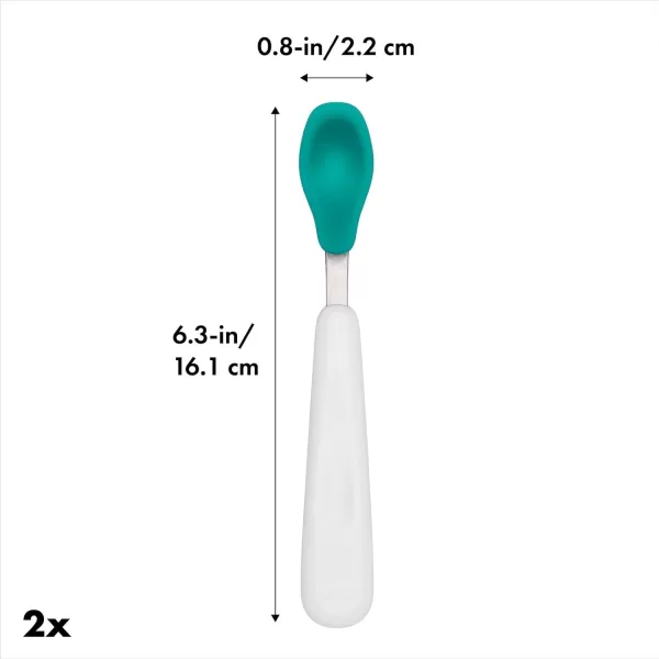 OXO Tot Feeding Spoon Set with Soft Silicone - Opal and Blossom