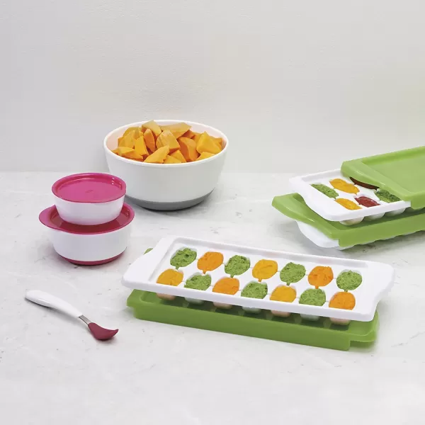 OXO Tot Feeding Spoon Set with Soft Silicone - Opal and Blossom