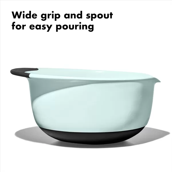 OXO,plastic Good Grips 3-Piece Mixing Bowl Set – Blueberry, Jam &amp; Seltzer Handles​,4.7 LITERS, Large