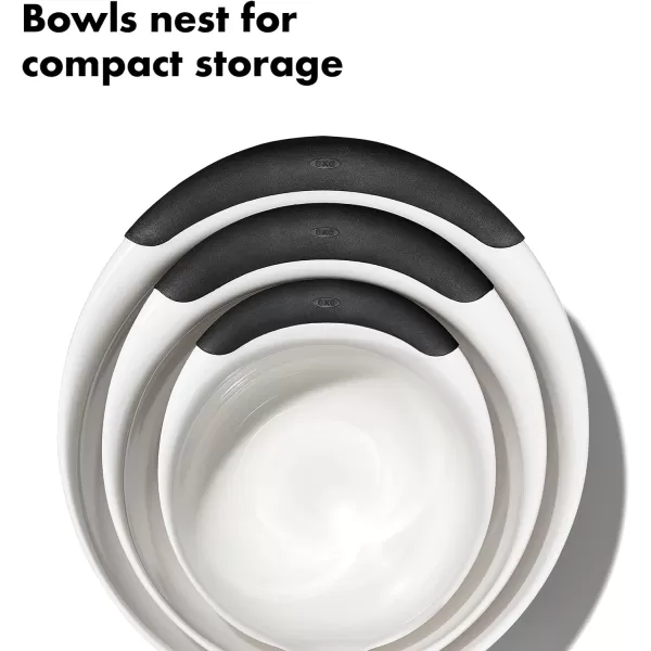 OXO,plastic Good Grips 3-Piece Mixing Bowl Set – Blueberry, Jam &amp; Seltzer Handles​,4.7 LITERS, Large