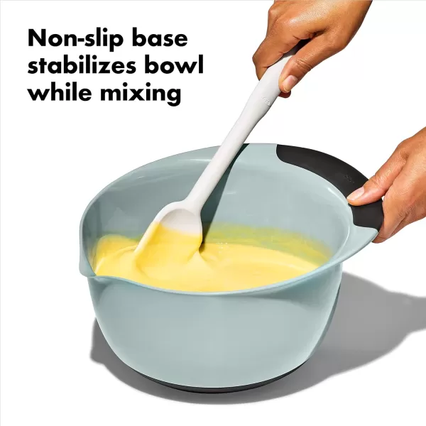 OXO,plastic Good Grips 3-Piece Mixing Bowl Set – Blueberry, Jam &amp; Seltzer Handles​,4.7 LITERS, Large