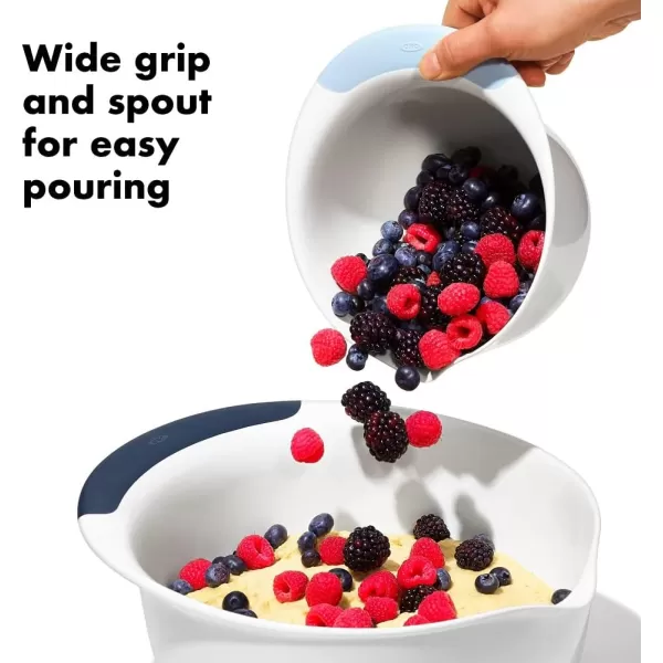 OXO,plastic Good Grips 3-Piece Mixing Bowl Set – Blueberry, Jam &amp; Seltzer Handles​,4.7 LITERS, Large