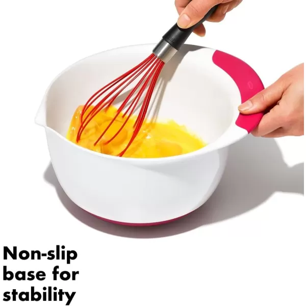 OXO,plastic Good Grips 3-Piece Mixing Bowl Set – Blueberry, Jam &amp; Seltzer Handles​,4.7 LITERS, Large