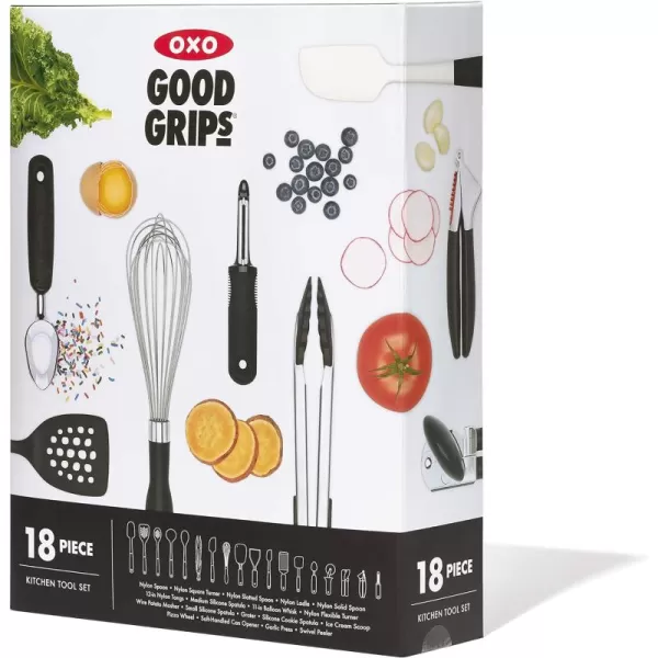 OXO Good Grips 15-Piece Everyday Kitchen Utensil Set, Silver