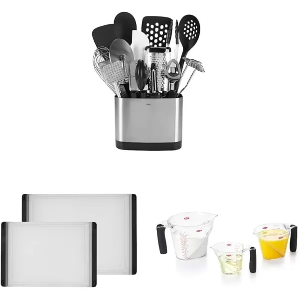 OXO Good Grips 15-Piece Everyday Kitchen Utensil Set, Silver