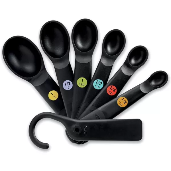 OXO Good Grips 6-Piece Plastic Measuring Spoons with Scraper- White