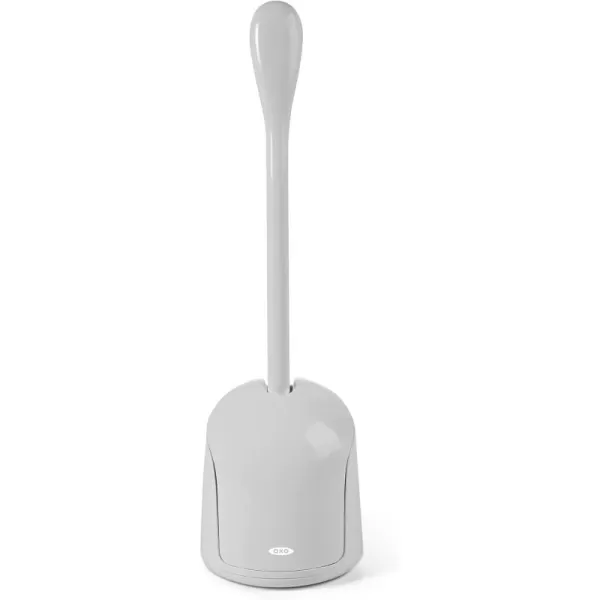 OXO Good Grips Compact Toilet Brush &amp; Canister, White, 6" x 4-3/4" x 17-1/4" h