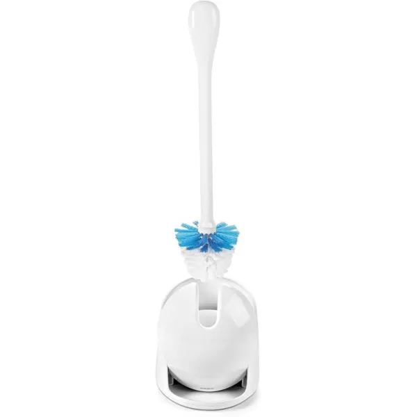 OXO Good Grips Compact Toilet Brush &amp; Canister, White, 6" x 4-3/4" x 17-1/4" h
