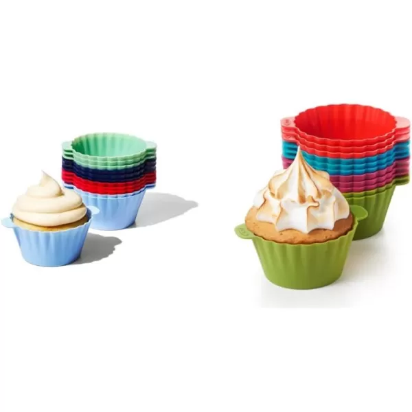 OXO Good Grips Silicone Baking [Cup]s, Pack of 12, Reusable, BPA-Free, Dishwasher Safe, Non-Stick, Food Grade, Cup]cake And Muffin [Liner]s