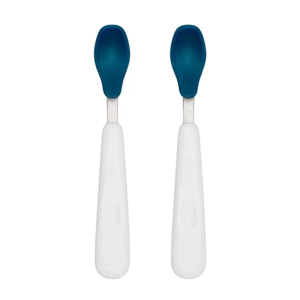 OXO Tot Feeding Spoon Set with Soft Silicone - Opal and Blossom