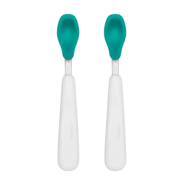 OXO Tot Feeding Spoon Set with Soft Silicone - Opal and Blossom