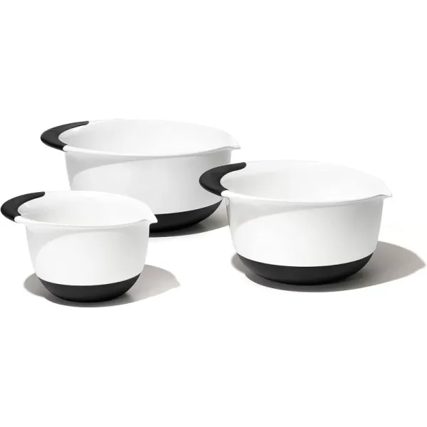OXO,plastic Good Grips 3-Piece Mixing Bowl Set – Blueberry, Jam &amp; Seltzer Handles​,4.7 LITERS, Large