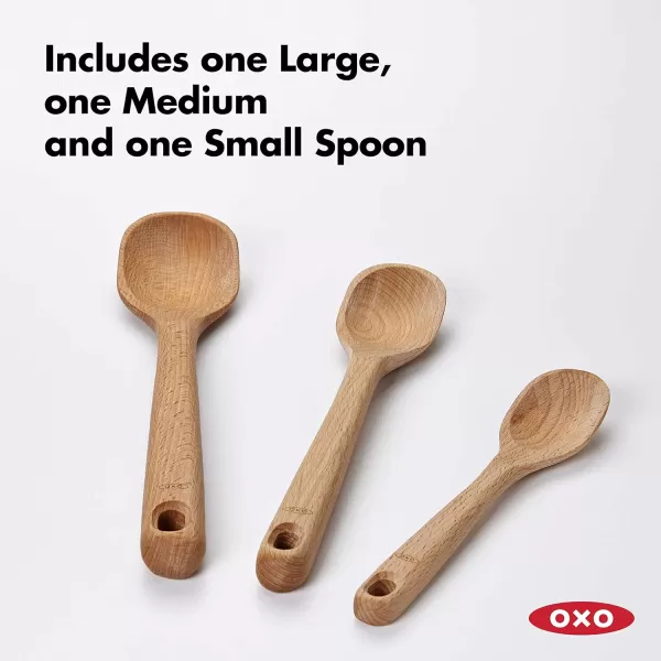 OXO 3 Piece Good Grips Wooden Turner Set, large