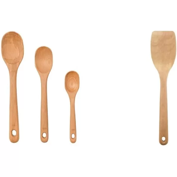 OXO 3 Piece Good Grips Wooden Turner Set, large