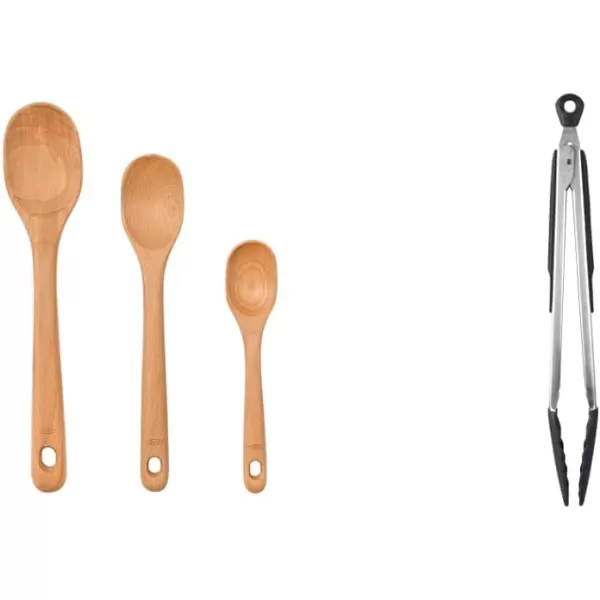OXO 3 Piece Good Grips Wooden Turner Set, large