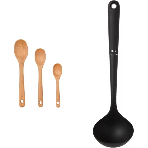 OXO 3 Piece Good Grips Wooden Turner Set, large