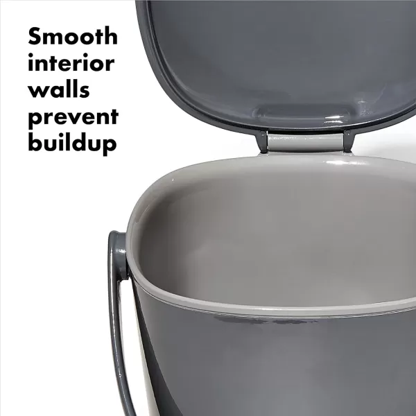 OXO Good Grips EASY-CLEAN COMPOST BIN - CHARCOAL - 1.75 GAL/6.62 L, Plastic, 8.3"L x 10.15"W x 12"H