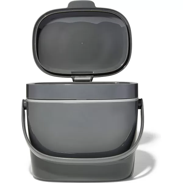 OXO Good Grips EASY-CLEAN COMPOST BIN - CHARCOAL - 1.75 GAL/6.62 L, Plastic, 8.3"L x 10.15"W x 12"H