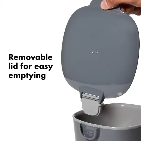 OXO Good Grips EASY-CLEAN COMPOST BIN - CHARCOAL - 1.75 GAL/6.62 L, Plastic, 8.3"L x 10.15"W x 12"H