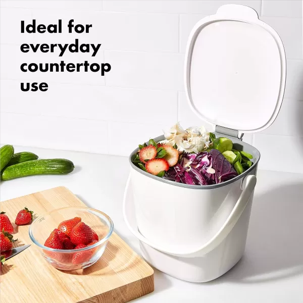 OXO Good Grips EASY-CLEAN COMPOST BIN - CHARCOAL - 1.75 GAL/6.62 L, Plastic, 8.3"L x 10.15"W x 12"H