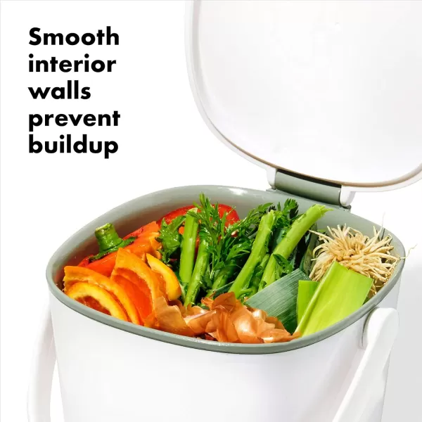 OXO Good Grips EASY-CLEAN COMPOST BIN - CHARCOAL - 1.75 GAL/6.62 L, Plastic, 8.3"L x 10.15"W x 12"H