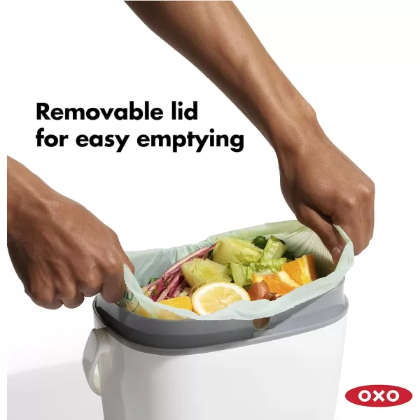 OXO Good Grips EASY-CLEAN COMPOST BIN - CHARCOAL - 1.75 GAL/6.62 L, Plastic, 8.3"L x 10.15"W x 12"H