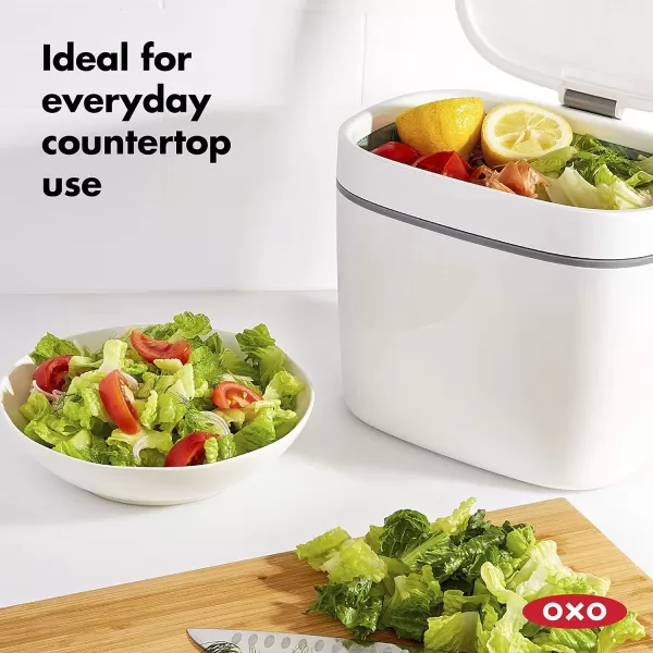 OXO Good Grips EASY-CLEAN COMPOST BIN - CHARCOAL - 1.75 GAL/6.62 L, Plastic, 8.3"L x 10.15"W x 12"H