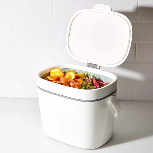 OXO Good Grips EASY-CLEAN COMPOST BIN - CHARCOAL - 1.75 GAL/6.62 L, Plastic, 8.3"L x 10.15"W x 12"H
